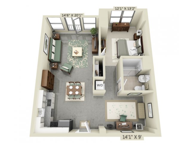 1 2 3 bedroom & studio apartments for rent boston ma | mezzo
