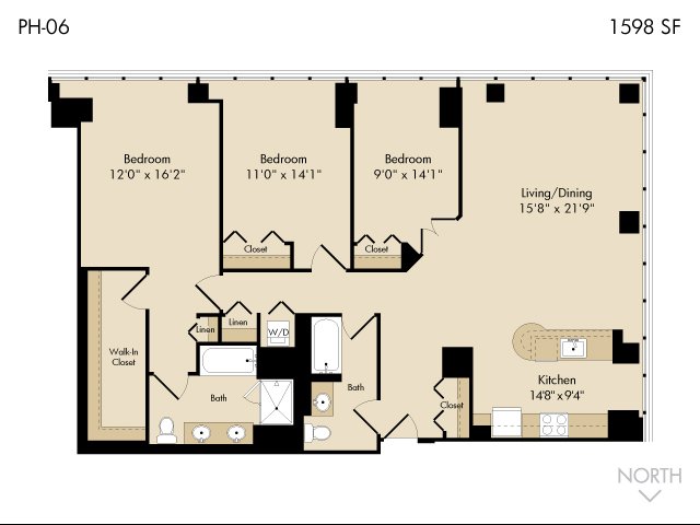 3 Bedroom Apartments 215 West Apartments The Loop