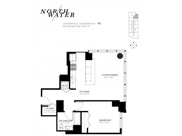 One Bedroom 1o 1 Bed Apartment North Water Apartments
