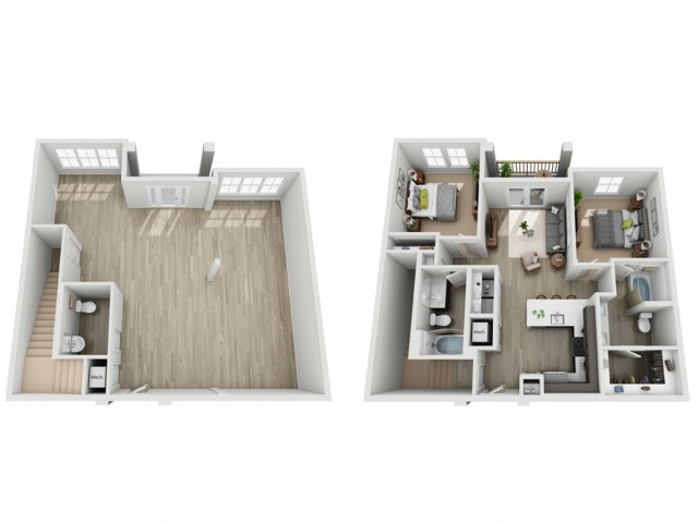 Two Bedroom Two Bathroom Loft Apartment | Haven at Indigo Square
