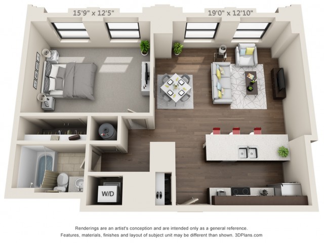 A12-ONE BEDROOM/ ONE BATHROOM- 821 Sq. Ft.