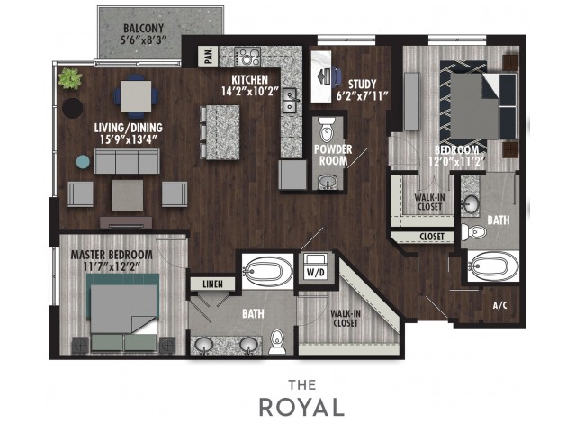 Two Bedrooms One Study Two And A Half Bathrooms 1359 Square Feet