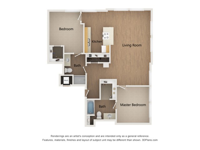 B2 Two Bedroom Layout