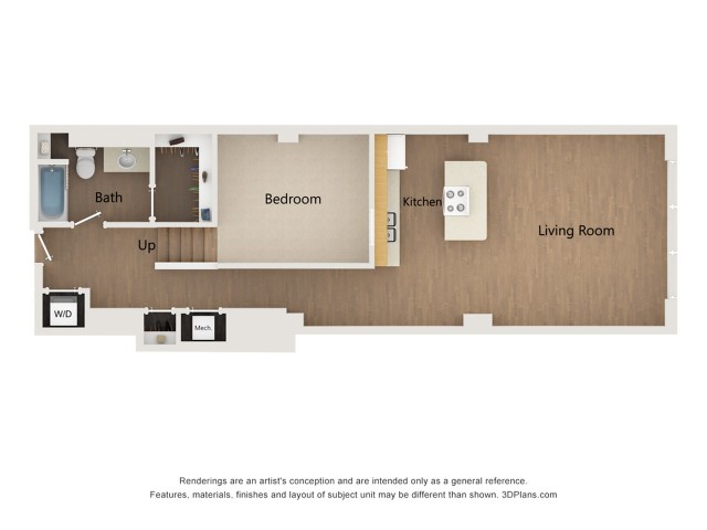 One Bedroom One Bathroom Floor Plan