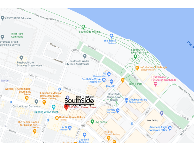 Flats at SouthSide Works map