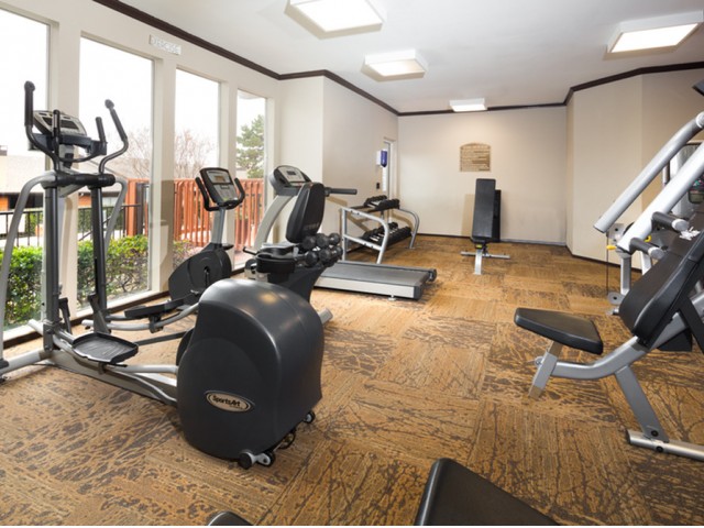 24-Hour Fitness Center with Cardio Machines, Treadmill, and Weight Machines