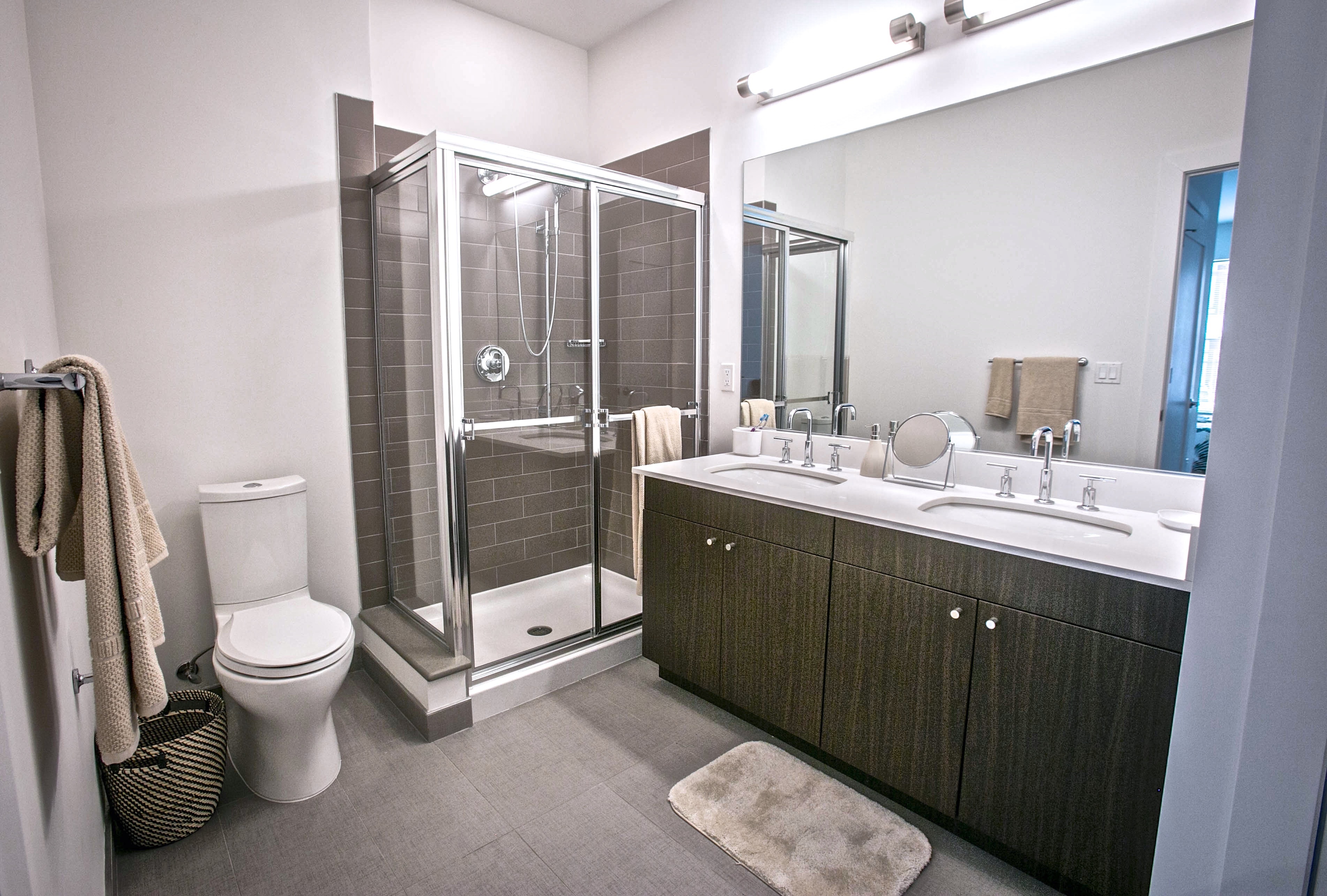Spacious Master Bathrooms with Dual Vanities in Select Homes