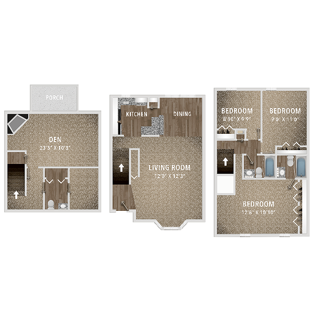 3 bedroom 2.5 bathroom - 2000 sqft - Bellevue apartments for rent