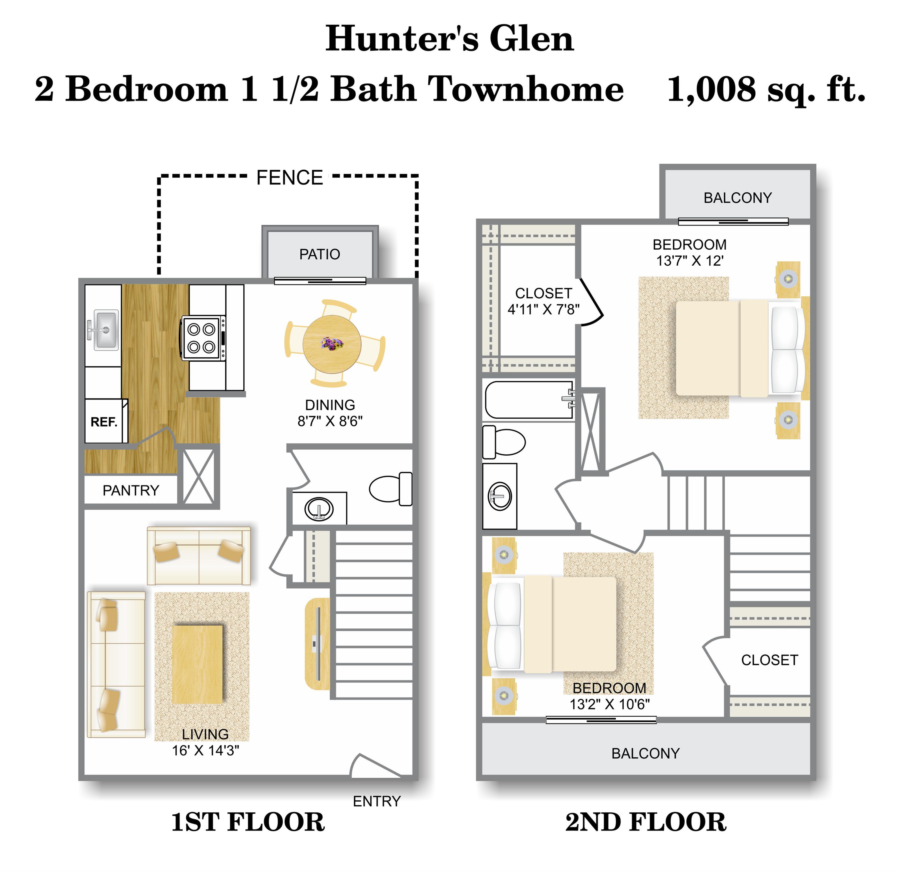 Floor Plan 4 | Apartments For Rent San Antonio TX | Hunter\'s Glen Apartments