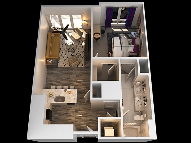 C 1 Bedroom Floor Plan | Towson Luxury Apartments | The Southerly