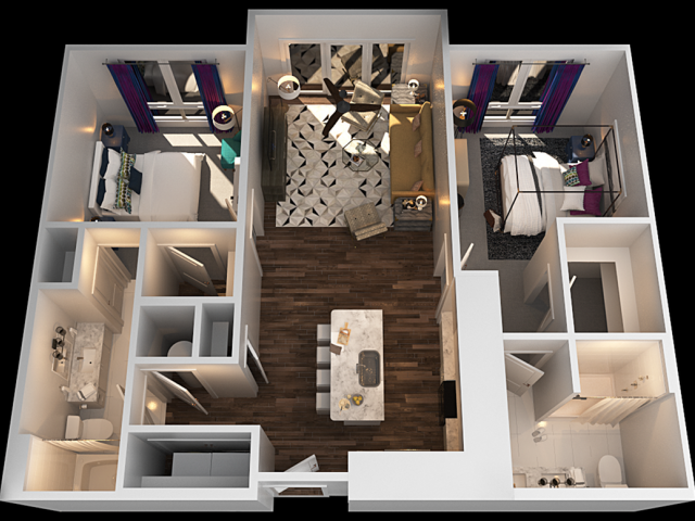 B 2 Bedroom Floor Plan | Luxury Apartments In Towson MD | The Southerly