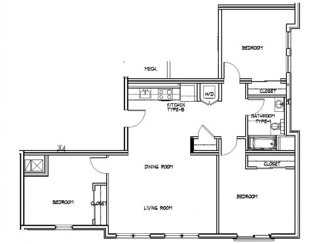 Floor Plan 25 | Allston Apartments | Trac 75