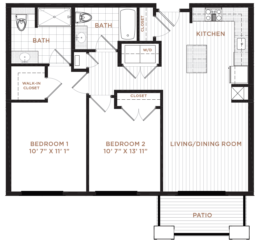 2 Bdrm Floor Plan | Apartment In Derry NH | Corsa
