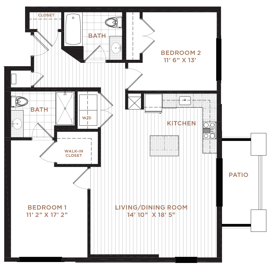Floor Plan 12 | Studio Apartment Nashua NH | Corsa