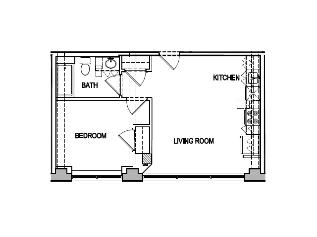1 Bed Bath Apartment In Worcester Ma Voke Lofts 0 For The One Bedroom Floor Plan