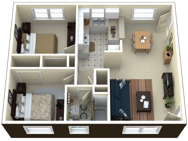 average cost of furniture for 2 bedroom apartment