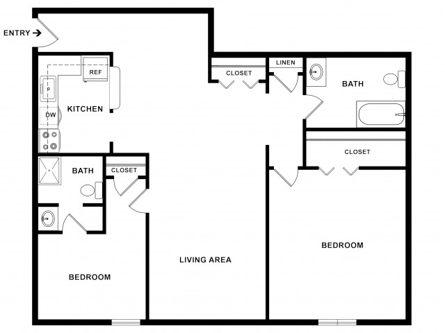 2BR/2BA Standard | 2 Bed Apartment | 611 Park Avenue