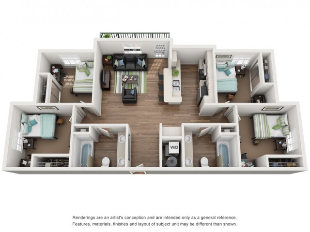 4 Bed 2 Bath Apartment In Lincoln Ne The View All Floor Plans4x2 Furnished