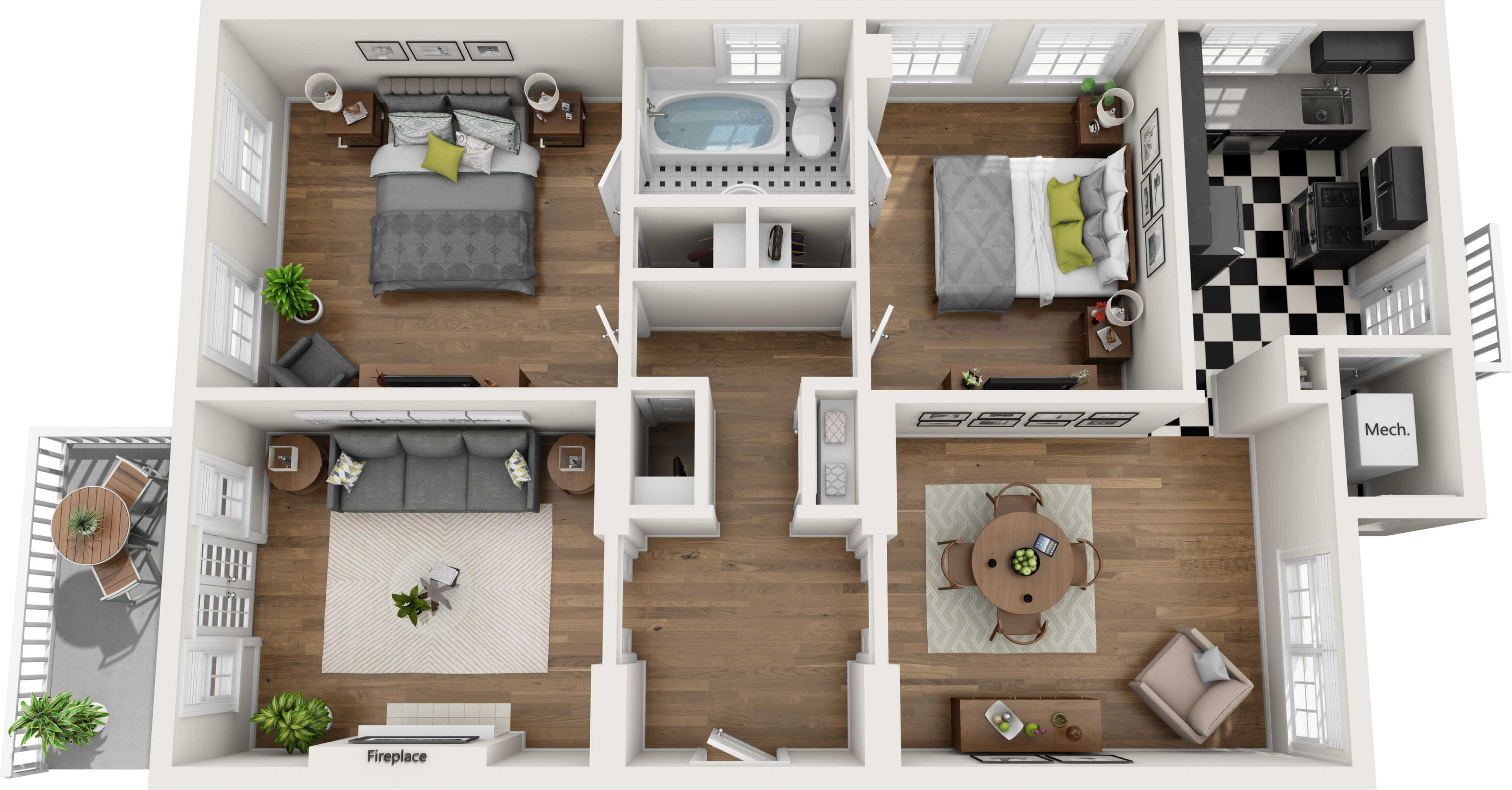 2 Bed 1 Bath Apartment Floor Plan floorplans.click