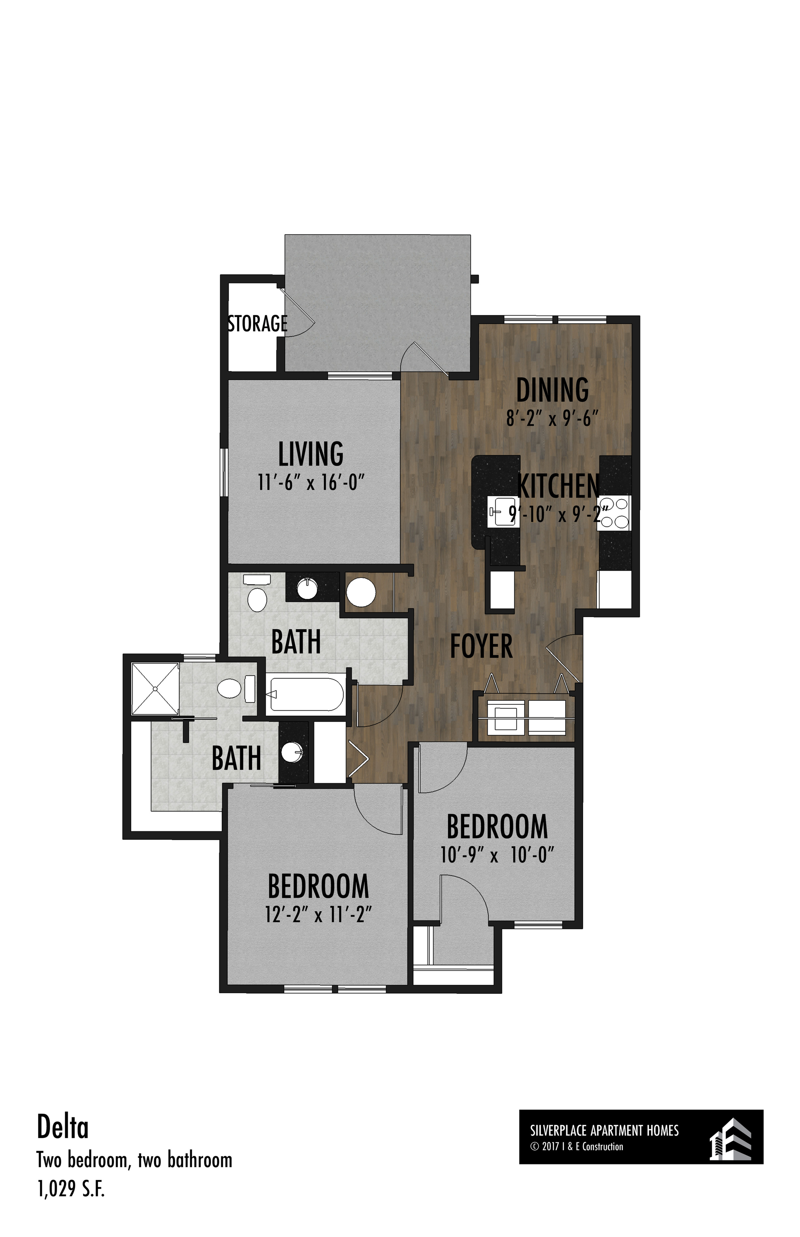 Delta | 2 Bed Apartment | SILVERPLACE APARTMENTS