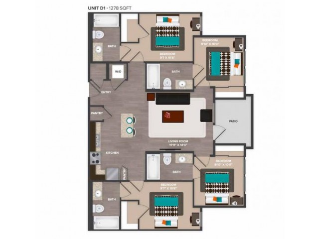 D1 4 Bed Apartment YOUnion at Reno