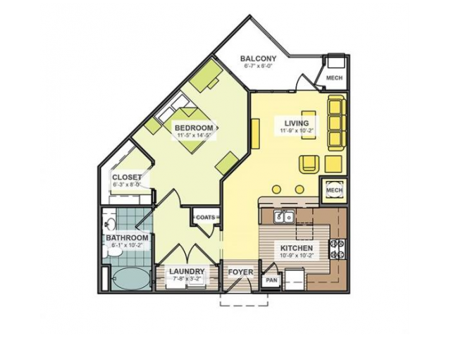 A 1 Bed Apartment YOUnion at Columbia