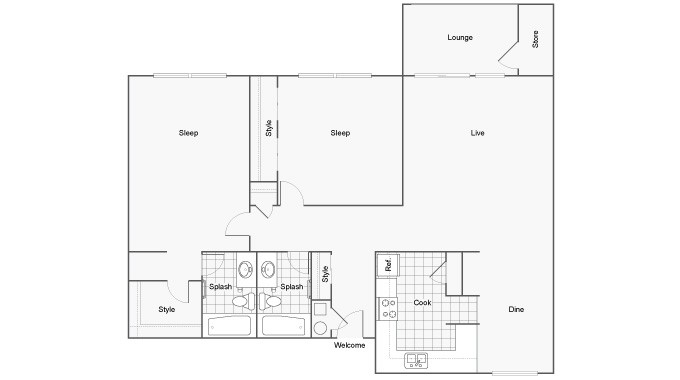 Two Bedroom 2 Bed Apartment The Social Tallahassee