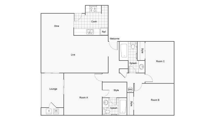 3 Bed 2 Bath Apartment In Tallahassee Fl The Hub At