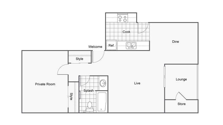 1 Bed 1 Bath Apartment In Tallahassee Fl The Hub At