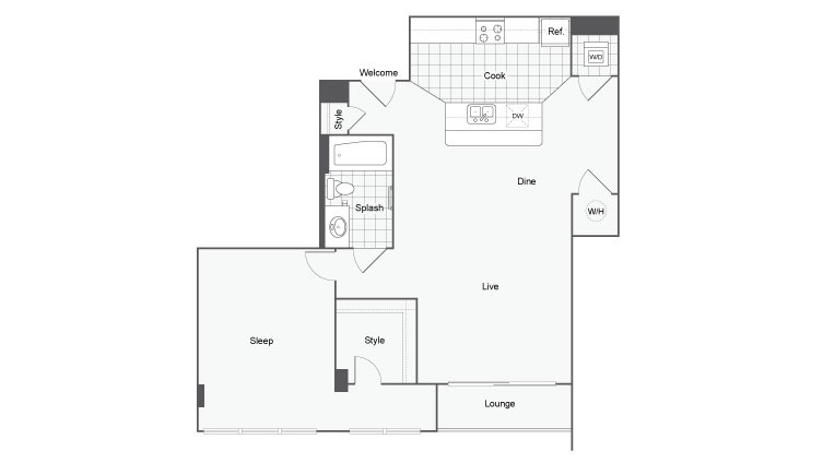 Floor Plan 3 | GSU Apartments | Dwell ATL