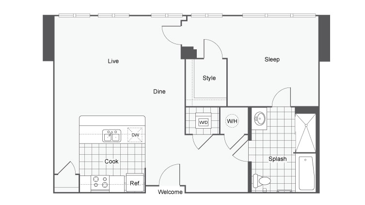 Floor Plan 5 | Atlanta Student Apartments | Dwell ATL