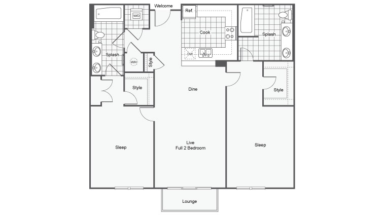 Floor Plan 13 | GSU Apartments | Dwell ATL