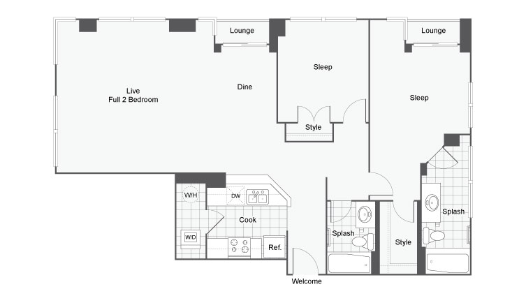 Floor Plan 33 | GSU Apartments | Dwell ATL