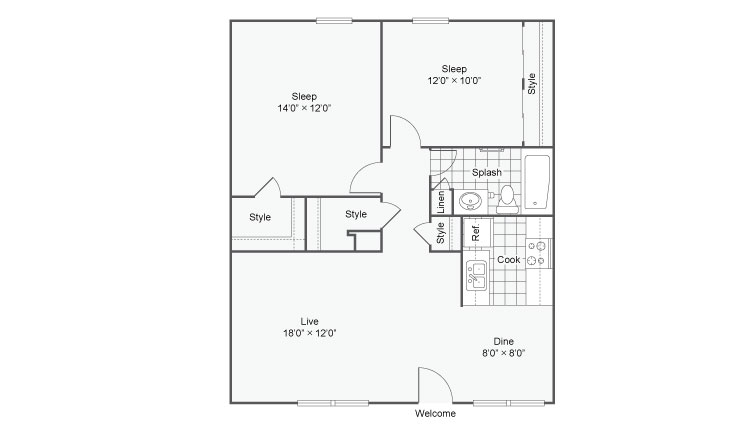 Floor Plan Image | The Hub at Baton Rouge Apartment Homes Apartments For Rent Baton Rouge LA 70808