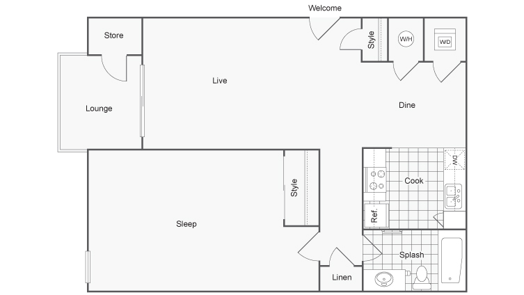 Floor Plan | ReNew Creve Coeur Apartment Homes for Rent in Creve Coeur MO 63141