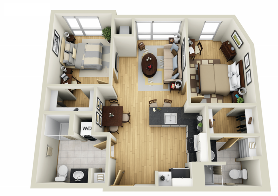 Floor Plan 23 | Student Apartments In Minneapolis | Solhaus Apartments