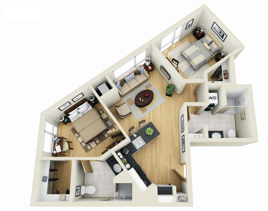 Floor Plan 22 | 1 Bedroom Apartments Minneapolis MN | Solhaus Apartments