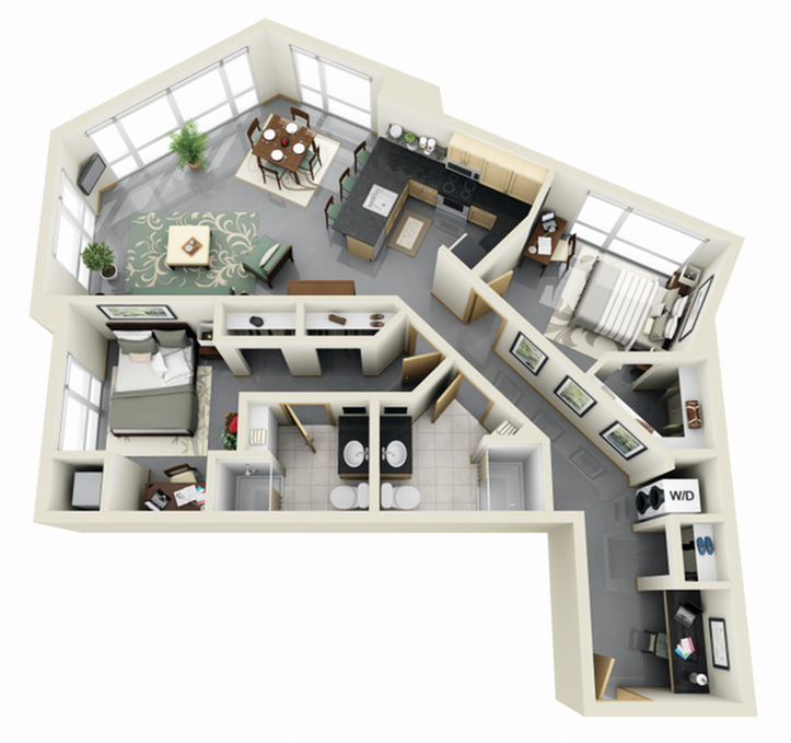 Floor Plan 19 | Minneapolis Apartments For Rent Near University Of Minnesota | Solhaus Apartments