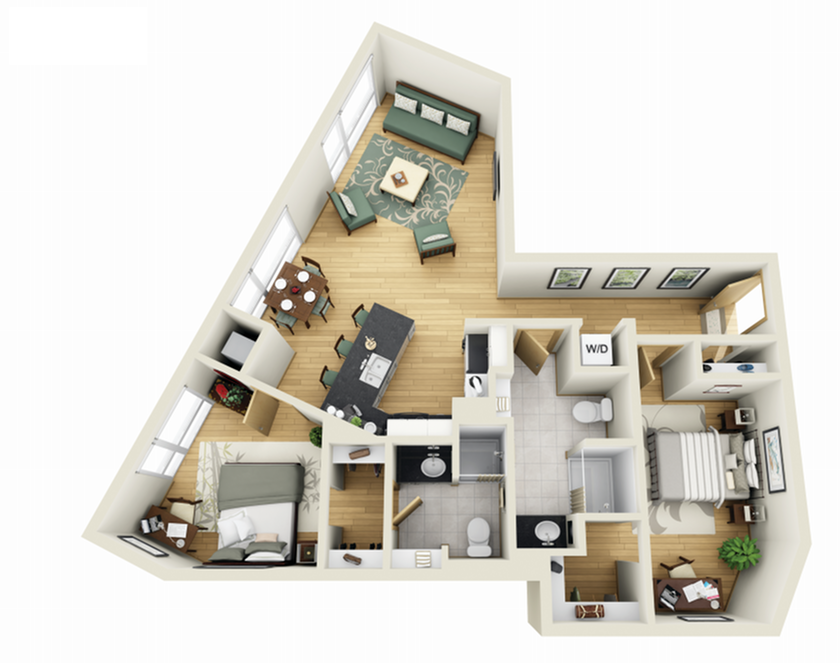 Floor Plan 18 | Student Apartments In Minneapolis | Solhaus Apartments