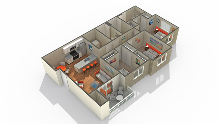 3 Bedroom Floor Plan | Apartments For Rent In Boise Idaho | Skyline Luxury Apartments