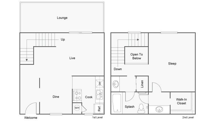 Floor Plan Layout | ReNew Highland Park Apartment Homes for Rent in Midland TX 79705