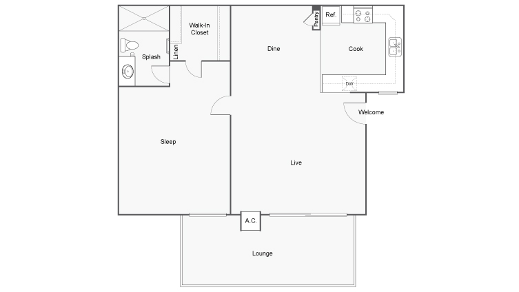 Floor Plan | Arrive Thousand Oaks Apartment Homes for Rent in Thousand Oaks CA 91362