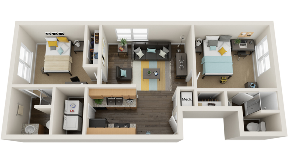 Floor Plan Layout The Social Row Apartment Homes For Rent In Tallahassee Fl 32304