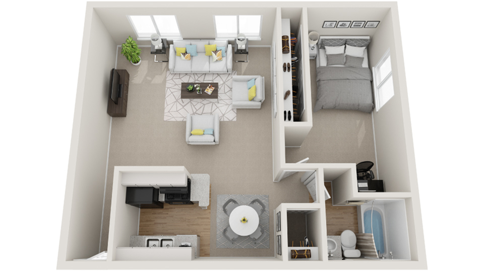 One Bedroom One Bath A 1 Bed Apartment Dwell Apartment Homes