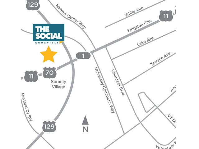 Location of The Social Knoxville