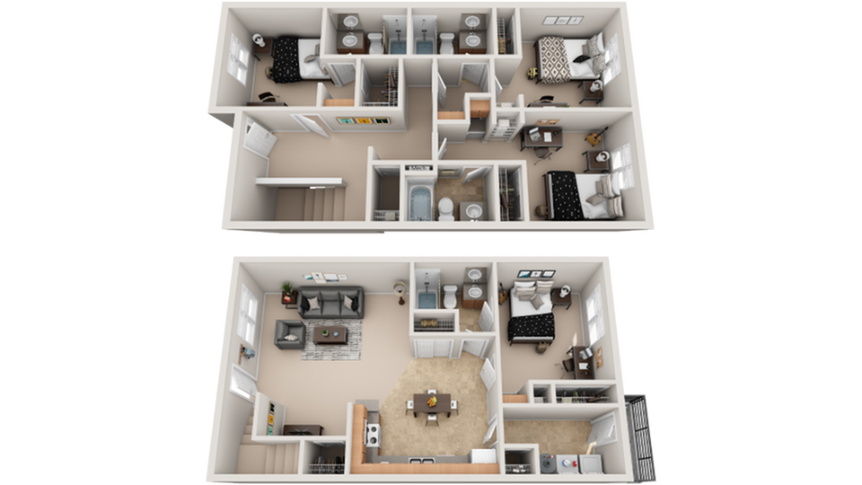 3D Floor Plan Image | The Social 2700