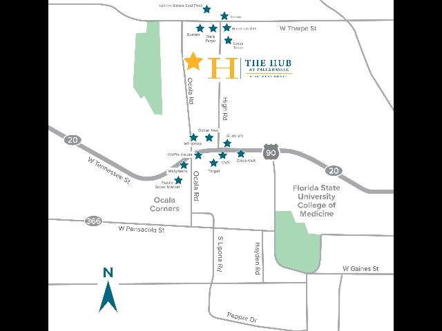 Location of The Hub at Tallahassee