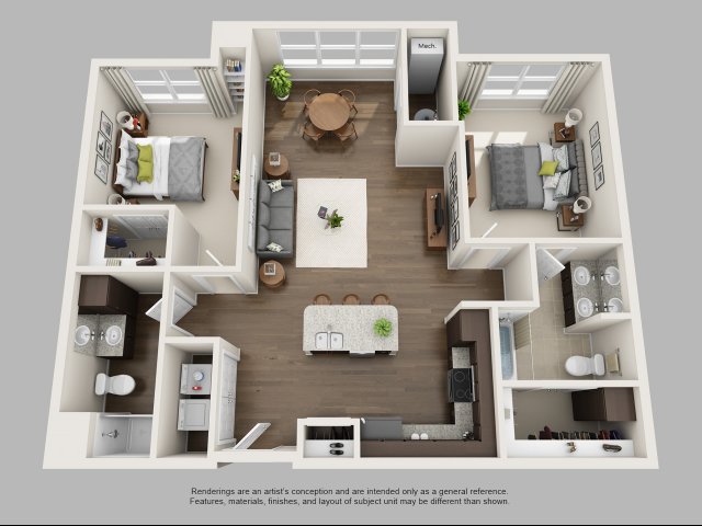 The Bass 2 Bed Apartment Infinity At Centerville Crossing