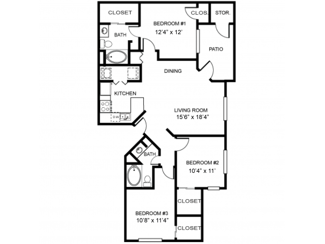 3 Bed 2 Bath Apartment In Austin Tx Northland At The