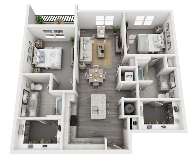 2 Bed Bath Apartment In Peachtree Corners Ga Echo Lakeside B1